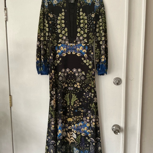 Etro Dresses & Skirts - Etro Black Floral Maxi Dress with Blue and Green Motifs